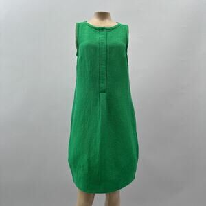 'S Max Mara Dress Women US 4 Kelly Green Shift Mini Designer Textured Silk Blend